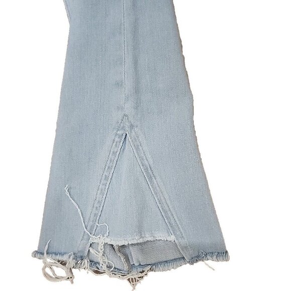 FRAME Jeans Blue Le Crop Mini Boot Light Wash Raw Hem Women's 27 - Picture 5 of 14
